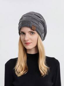 1 件女士保暖针织帽，带保暖内衬，适合秋冬季日常穿着