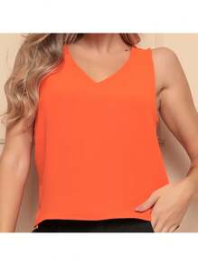 Women Tank Tops & Camis - 橘色 - 查看 3