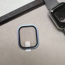 Apple Watch Ultra Bezel Tempered Glass Screen Protector, Integrated Aluminum Alloy Frame, Titanium Color - Blue - View 6