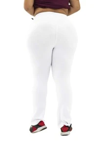 Plus Size Flare Ballerina Pants/WHITE - 白色 - 查看 4