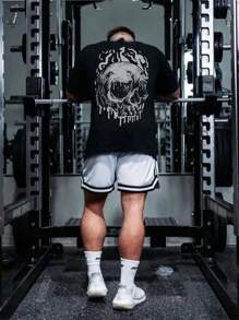Bodybuilde Street Gym Premium Training Oversized Skull T-Shirt