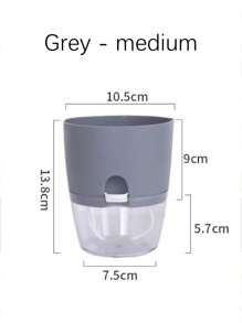 1PC 透明双层塑料花盆自动浇水花盆绳浇水小花盆带注水口/花边手工植物吊篮花盆架阳台悬挂装饰打结提绳家庭花园用品 - 彩色 - 查看 16