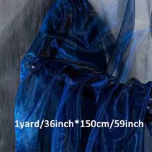 1pc Iridescent Ombre Organza Fabric, Soft Tulle Fabric For Stage Backdrop, DIY Craft, Apparel - 59inch Width X 36/108/180inch Length (20gsm/Sqm) - Multicolor - View 10