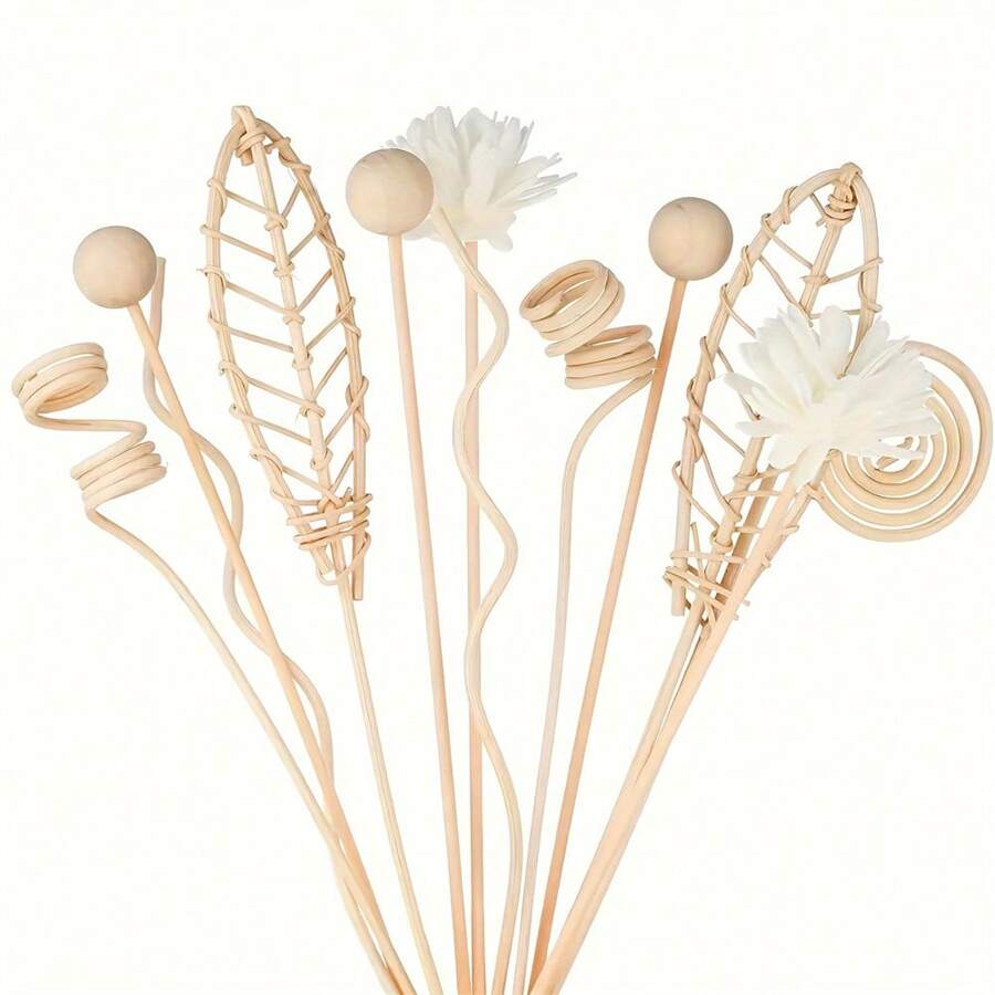 12pcs 10inch Natural Rattan Reed Diffuser Refill Set, Home Decor Rattan Sticks Essential Oil Diffuser Set (Natural Color),Aromatherapy,House Freshener,Diffuser,Gift,Home Decor Gifts Birthday Graduation