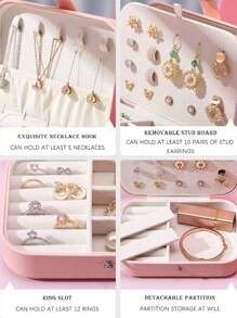 Hộp đựng trang sức 1 chiếc, Hộp đựng trang sức đa năng, Hộp trưng bày vòng cổ, hoa tai, trang sức, son môi, nhẫn, hộp đựng mỹ phẩm - Nhiều màu - Xem 7