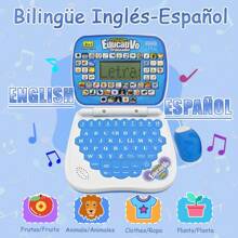 Mini Interactive Educational Laptop Spanish/English Children - Blue - View 4
