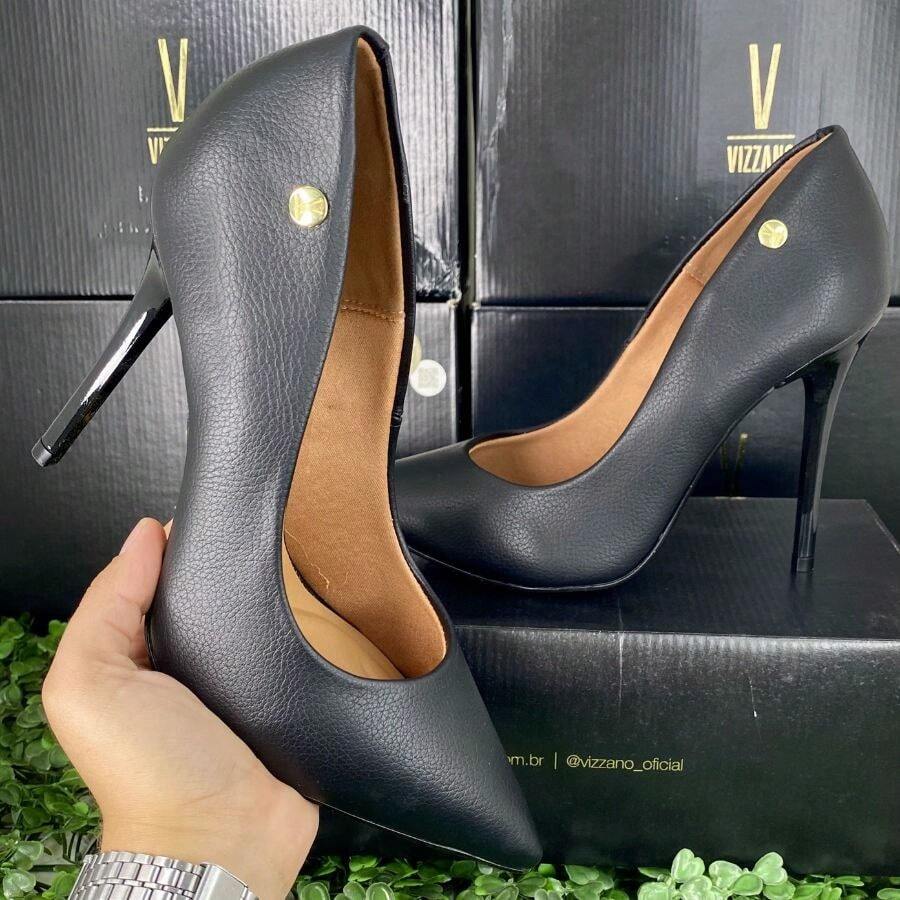 Women's Pointed Toe Pumps High Heel Vizzano Luxury Elegant Formal Shoes Women Stilleto Patent Leather - ĐEN/PUPPIN - Xem 1