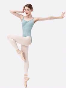 DonsGirl 1 Piece Women's Ballet Leotard, Adjustable Shoulder Straps, Slim Waist Design For Dance& Gymnastics Performance Training Outfit - 霧霾藍 - 查看 5