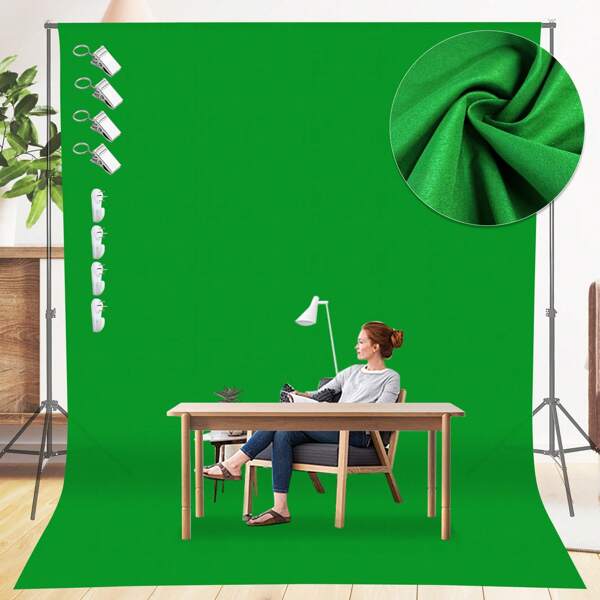 UEGOGO Professional Photography Background Cloth, (200x300cm) Green Screen Background Screen, Machine Washable, Suitable For Parties, Photography, And Video Recording,Suitable For Mobile Phones