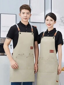 1pc Waterproof Apron, Catering Milk Tea Shop Apron, Barista Apron, Multi-Purpose Cleaning Anti-Fouling Apron, Chef Apron, Suitable For Home Cleaning, Kitchen, Restaurant