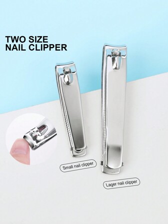 YUANDU 1/2pcs Professional Nail Clipper Kit, Sharp Stainless Steel Nail And Toe Nail Thick Nail Trimmer, Manicure And Pedicure Care Set For Men And Women