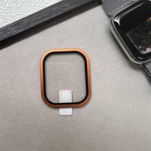 Apple Watch Ultra Bezel Tempered Glass Screen Protector, Integrated Aluminum Alloy Frame, Titanium Color - Blue - View 5