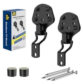 No Stud TV Muurbevestiging, FORGING MOUNT No Drill TV Mount Beugels, Drywall Studless TV Muurbeugel Past 26-90 Inch TV's, Houdt tot 75KG, Max VESA 900*600mm, Gemakkelijk te installeren met alle hardware inbegrepen