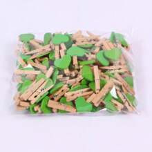 1 Pack Of 50 Pcs 3cm Mini Photo Clips Colorful Love Wooden Clips Creative Clips Photo Home Decoration Cartoon Crafts, Christmas - Multicolor - View 17