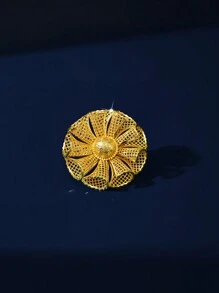 Anillo de diseño cuadrado elegante y de lujo chapado en oro de 18 quilates, de diseño retro y de alta gama, para mujer, apropiado para novias, bodas, uso diario, aniversarios y regalos en Nigeria, Dubái, Oriente Medio y Arabia Saudita