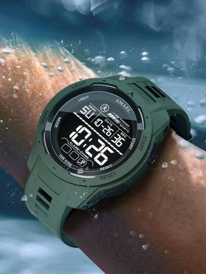 SMAEL SMAEL Men Sports Waterproof Watch, Large Dial LED Backlight Digital Display Chronograph Function Daily Casual Wristwatch