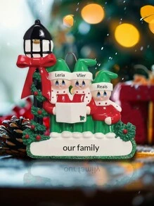 LICVIC Personalized 2025 Christmas Hanging Ornaments, Custom 2-5 Names Family Xmas Tree Decoration, Personalized Family Ornaments, Personalized Family Christmas Ornaments 2025, Customized Name Christmas Ornaments, DIY Family Christmas Ornament, Customizable, Room Decor, Christmas, Mom, Dad, Family - Streetlight Snowman - View 3