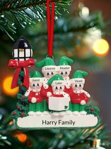 LICVIC Personalized 2025 Christmas Hanging Ornaments, Custom 2-5 Names Family Xmas Tree Decoration, Personalized Family Ornaments, Personalized Family Christmas Ornaments 2025, Customized Name Christmas Ornaments, DIY Family Christmas Ornament, Customizable, Room Decor, Christmas, Mom, Dad, Family - Streetlight Snowman - View 6