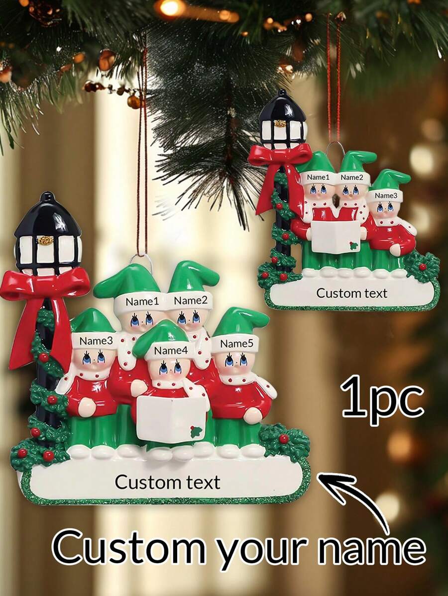 LICVIC Personalized 2025 Christmas Hanging Ornaments, Custom 2-5 Names Family Xmas Tree Decoration, Personalized Family Ornaments, Personalized Family Christmas Ornaments 2025, Customized Name Christmas Ornaments, DIY Family Christmas Ornament, Customizable, Room Decor, Christmas, Mom, Dad, Family - Streetlight Snowman - View 1