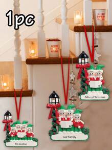 LICVIC Personalized 2025 Christmas Hanging Ornaments, Custom 2-5 Names Family Xmas Tree Decoration, Personalized Family Ornaments, Personalized Family Christmas Ornaments 2025, Customized Name Christmas Ornaments, DIY Family Christmas Ornament, Customizable, Room Decor, Christmas, Mom, Dad, Family - Streetlight Snowman - View 7