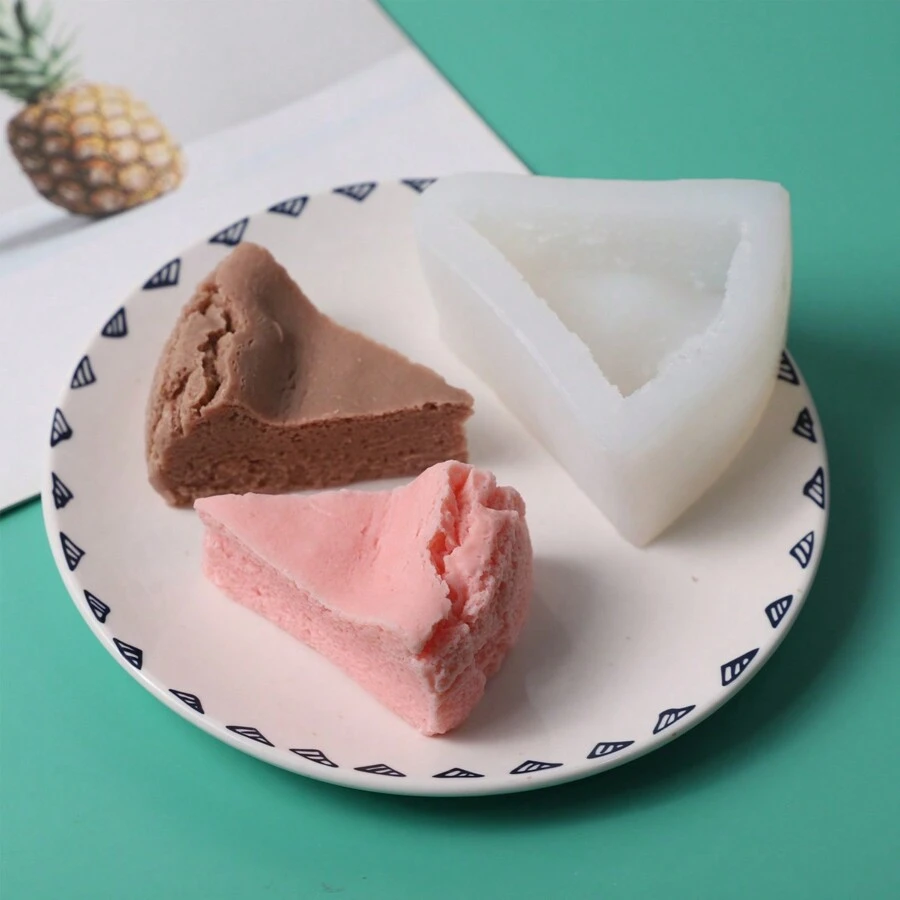 Triangle Cream Cake DIY Handmade Fragrance Plaster Multifunctional Silicone Mold - White - View 1