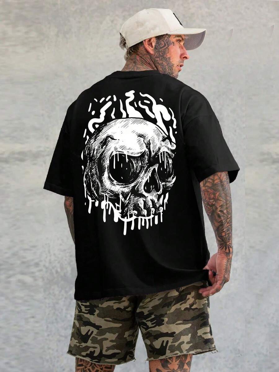 Bodybuilde Street Gym Premium Training Oversized Skull T-Shirt