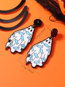 1 Pair Cute Ghost Series Earrings Suitable For Women To Wear For Halloween