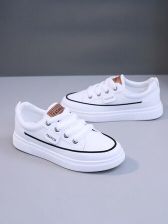 1 双女式白色休闲运动瑜伽平底运动鞋，圆头户外防水系带皮鞋，适合春秋季