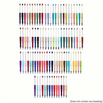 90pcs Beautiful Personality Beaded Pens Random Color For DIY Fall Harvest Gratitude Home Office Back-To-School Season Christmas Halloween Party Supplies Birthday Gifts For Friends (Black Ink)