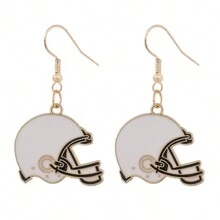 5pairs European & American Style Football/Rugby Helmet & Ball Shape Alloy Earrings, Suitable For Daily Wear & Sports Events To Enhance The Football/Rugby Atmosphere - Rugby Earrings - View 8
