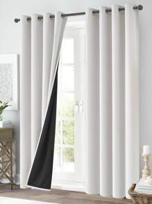 Estelar Textiler 1 件装白色遮光窗帘全房间遮光窗帘适用于卧室客厅遮光窗帘适用于客厅 - 白色 - 查看 9