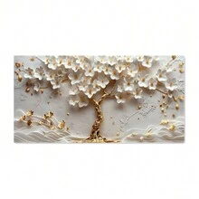 1pc Tóm tắt 3D Cây với Hoa Trắng Poster và Bản in Tranh Canvas Kích thước lớn Nghệ thuật treo tường Hình ảnh cho Phòng khách Trang trí nhà Không có Khung - Nhiều màu - Xem 14