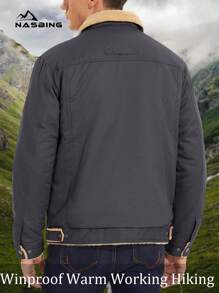 NASBING NASBING Jaqueta de inverno masculina com forro térmico e vários bolsos, casaco cargo, roupa externa quente, caminhada, acampamento, caminhoneiro, jaqueta