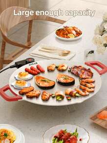 1 Piece Smokeless Non-Stick Pan Multifunctional Household Barbecue Grilling Electric Grilling Pan Barbecue Grilling Pan Household Electric Frying Pan - US A Type Plug(110-127V) - View 2