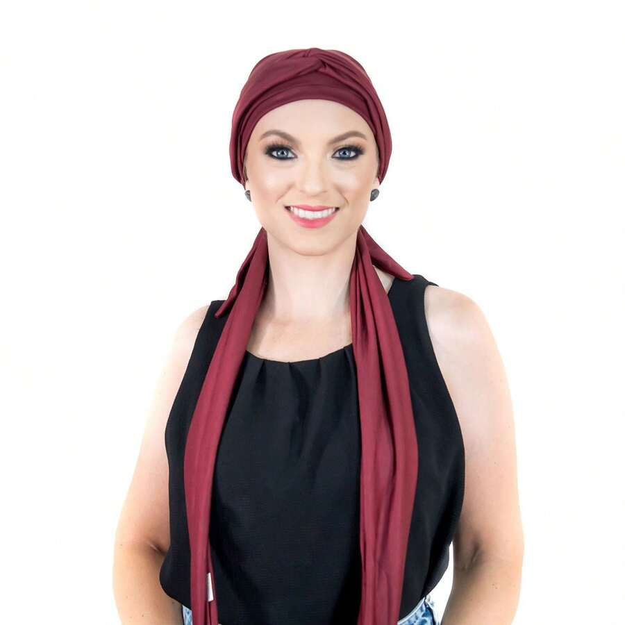 Turban And Ring HeadbandFabricCool FabricComfortable And Modern - Màu Đỏ Sâu - Xem 1