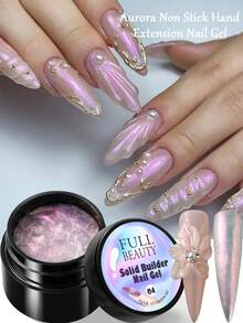 FULL BEAUTY 2pcs/Set Aurora Non-Sticky Solid Nail Extension Gel 5ml Pearlescent Mermaid Extension Gel Solid Nail Reinforcement Gel Rhinestone Glue Non-Sticky Nail Shaping Easy To Operate DIY Home Salon Nail Art Gift - Multicolor - View 4