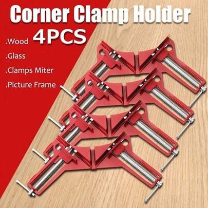 1pc/4pcs 90° Angle Clip Fixing Clip, Right Angle Clip, Woodworking Clip, Fish Tank Clip, Reinforced Glass Frame Picture Frame Clip Fixing Clip,Tools For Men