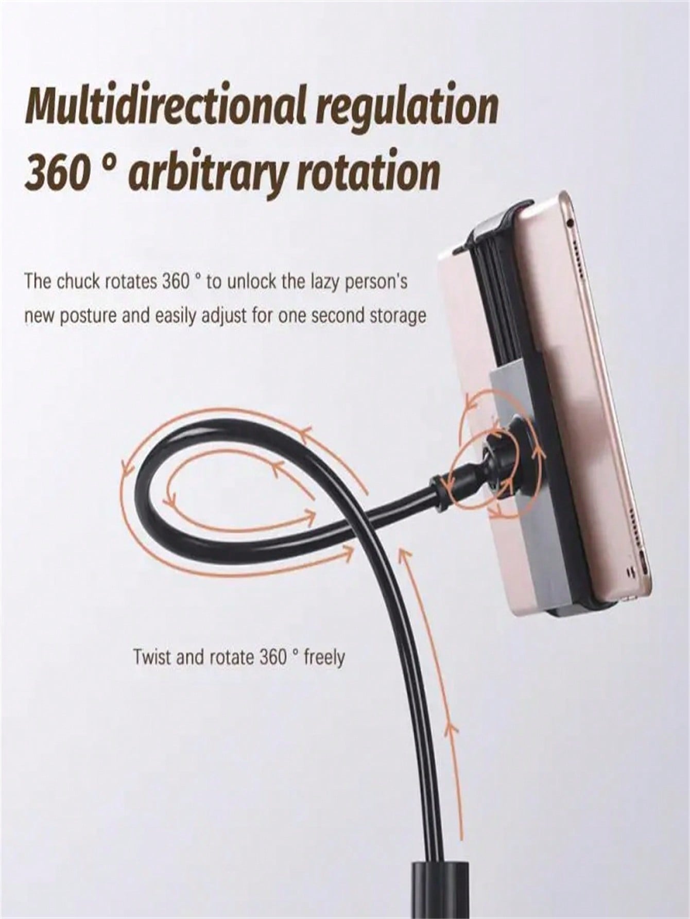 حامل لوحي قابل للتعديل بطول 100 سم بذراع مرنة للتث...