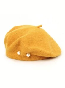 1 chiếc mũ beret nữ kiểu retro, chất liệu giả ngọc trai, làm từ len, đa năng, phù hợp để đội hàng ngày vào mùa xuân, thu và đông. Mũ beret màu đen, thích hợp cho mùa hè, đi biển, nghỉ lễ, du lịch. - Nhiều màu - Xem 28
