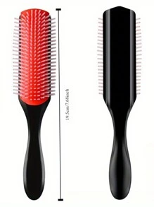 1pc/2pcs Classic Curling Hair Brush, 9 Rows For Thick Curly Hair, Wet Or Dry Hair, For Women And Men, Easy To Clean Hair Brush, For Styling, Detangling, Smooth, Blow Drying, Separating, Defining Curls, Travel Accessory,Hair Brush,Comb,Hair Tools,Hair Products And Accessories For Barber Salon Beauty Travel Essentials