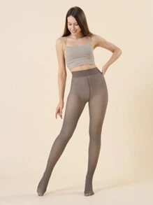 Quần bó giữ ấm mùa đông cho nữ Quần tất lông cừu mùa thu đông nâng hông gợi cảm ngoài trời Quần bó nhung dày giữ nhiệt Quần bó co giãn bó sát - Cà phê nâu - Xem 3