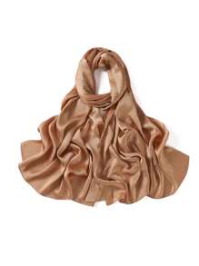 1 Peça Acessórios de Abaya de Alta Qualidade em Cor Sólida para Senhoras, Lenço de Crepe de Cetim de Seda com Brilho de Pedrinhas Strass, Xale Brilhante e Cintilante, Faixa para Cabeça de Mulher