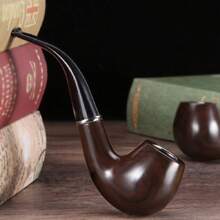 Pipes à tabac, pipe à fumer en résine ABS polie classique, pipe à cigarette en bois rétro de travail exquis et  pour une meilleure expérience de fumage (1 pièce)