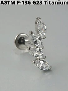 1 件榄尖形锆石 G23 纯钛耳钉 16G 内螺纹 Cz 花形耳轮耳屏穿孔珠宝情人节、妈妈、母亲、母亲节、礼物 - 如圖 - 查看 20