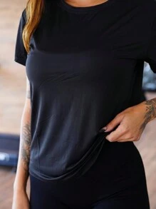 Breathable And Quick-Drying Fitness T-Shirt - Soft Touch - Black - View 6