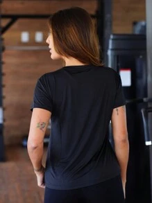 Breathable And Quick-Drying Fitness T-Shirt - Soft Touch - Black - View 4