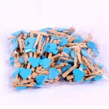 1 Pack Of 50 Pcs 3cm Mini Photo Clips Colorful Love Wooden Clips Creative Clips Photo Home Decoration Cartoon Crafts, Christmas - Multicolor - View 15