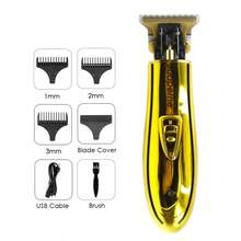 Professional Hair Trimmer Electric Precision 0.1mm Hair Clipper Shaving Machine Contouring Finish Barber Tool - Gold - View 6