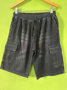 Men's Bermuda Jeans CARGO - Black - View 2