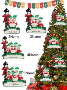 LICVIC Personalized 2025 Christmas Hanging Ornaments, Custom 2-5 Names Family Xmas Tree Decoration, Personalized Family Ornaments, Personalized Family Christmas Ornaments 2025, Customized Name Christmas Ornaments, DIY Family Christmas Ornament, Customizable, Room Decor, Christmas, Mom, Dad, Family - Streetlight Snowman - View 4